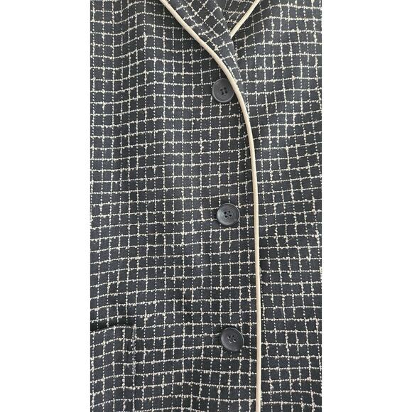 Vintage Emma James Liz Claiborne Black And Tan 3 Button Blazer Womens Size 12 - Picture 3 of 9